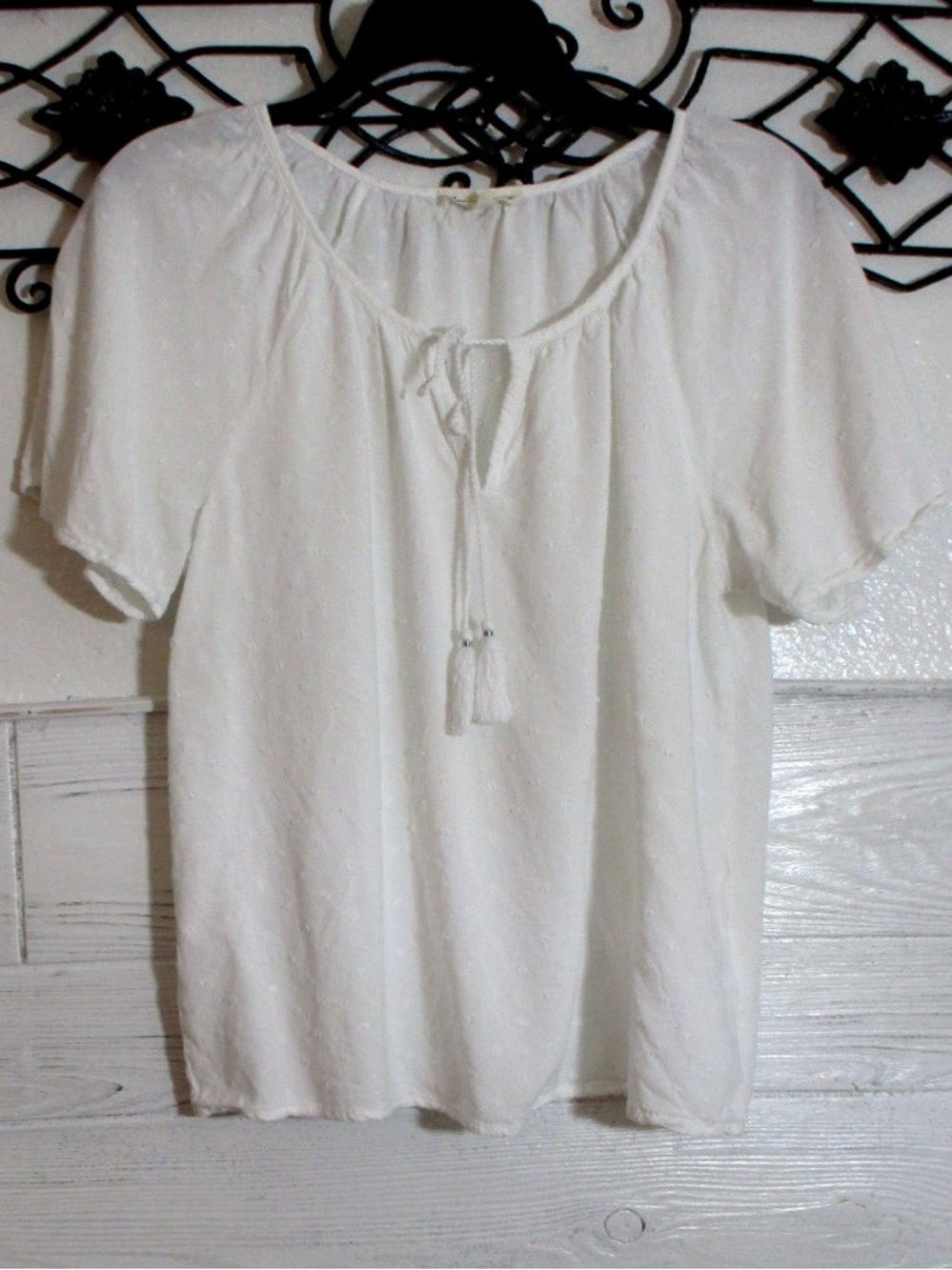 Jane & Delancey Top Short Sleeve White Round Neck